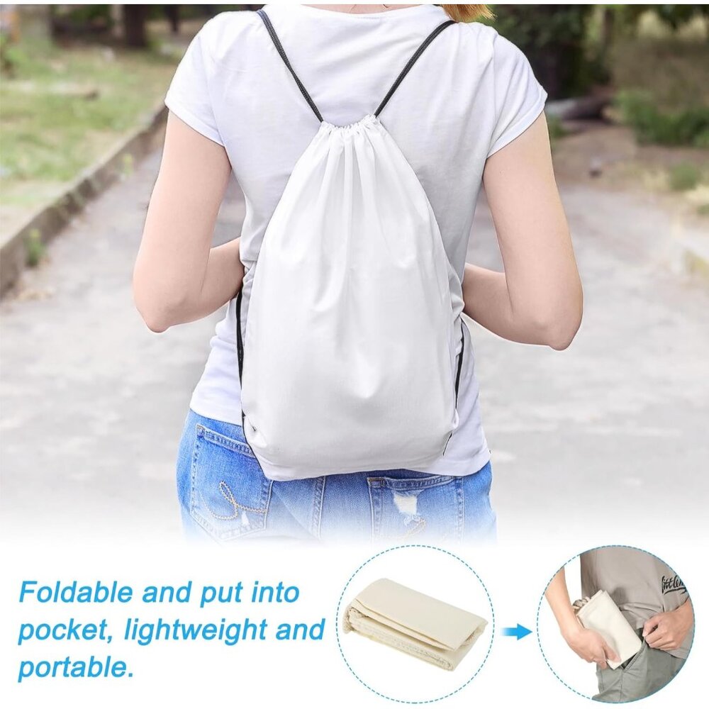Customizable Foldable Cotton Drawstring Backpack … - image 7